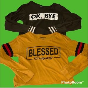 On Fire Long Sleeve Crop Tops Junior’s Size Large